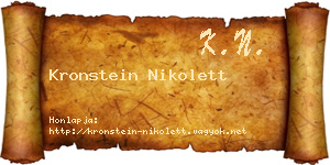 Kronstein Nikolett névjegykártya