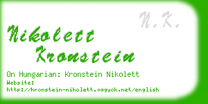 nikolett kronstein business card